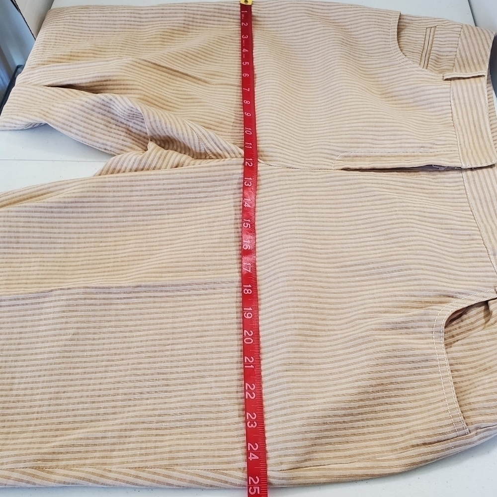 NEW Linen Cotton Striped Plus Size Pants Size 16W Kasper Ankle Trousers Office - Picture 8 of 12
